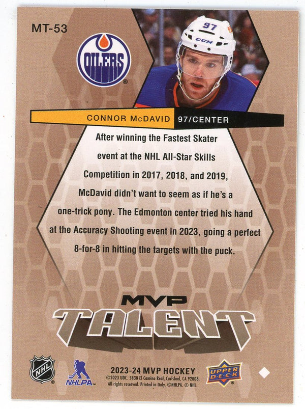 Connor McDavid 2023 Upper Deck MVP Talent #MT-53