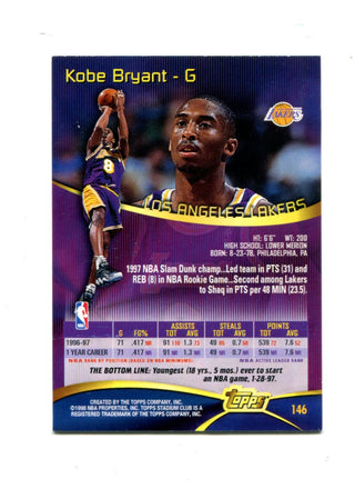 Kobe Bryant 1998 Topps Stadium Club #146 Card