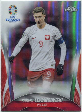 Robert Lewandowski 20214Topps Chrome UEFA Refractor Card #9