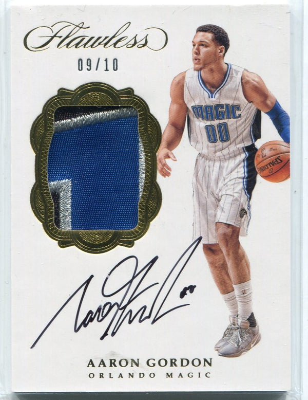 Aaron Gordon 2016 - 2017 Panini Flawless 3 Color Patch/Autographed Card #SP-AG 9/10