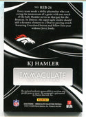 KJ Hamler 2020 Panini Immaculate Collection Black Jersey Auto Patch /99