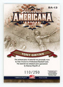 Tony Gwynn 2008 Donruss Baseball Americana #BA-13 Card 110/250