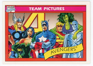 Avengers 1990 Marvel Team Picture Card #138