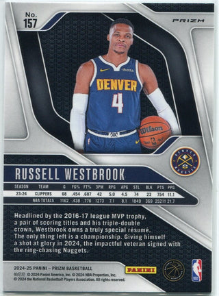 Russell Westbrook 2024 - 2025 Panini Prizm Green Prizm Card #157