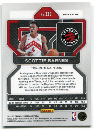 Scottie Barnes 2022 Panini Prizm Red Wave Rookie Card #320