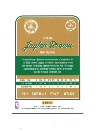 Jaylen Brown 2016 Panini Donruss #153 Card