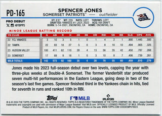 Spencer Jones 2024 Topps Pro Debut RC #PD-165