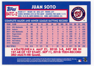 Juan Soto 2019 Topps Chrome Silver Nationals #84TC-2 Card
