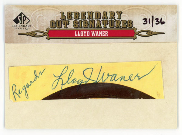 Lloyd Waner 2011 Upper Deck Legendary Cut Signatures #131 Card 31/36