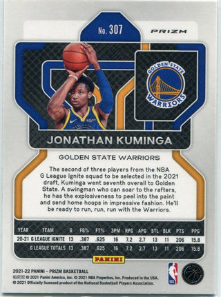 Jonathan Kuminga 2021 - 2022 Panini Prizm Blue Wave Prizm RC #307