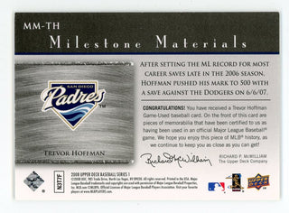 Trevor Hoffman 2008 Upper Deck Milestone Materials #MM-TH Card
