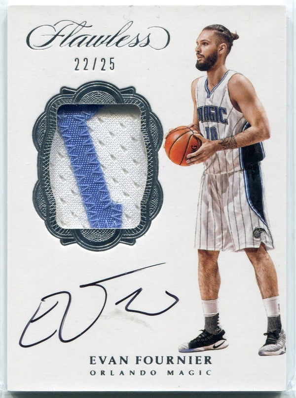 Evan Fournier 2016 - 2017 Panini Flawless 2 Color Patch/Autographed Card #SP-EF 22/25