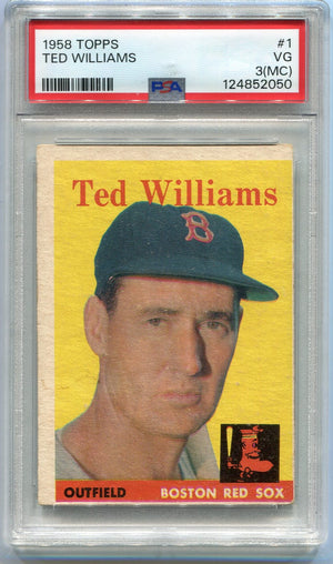 Ted Williams 1958 Topps Card #1  PSA Graded 3