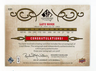 Lloyd Waner 2011 Upper Deck Legendary Cut Signatures #131 Card 31/36