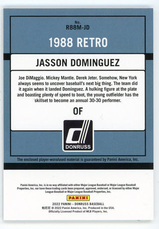 Jason Dominguez 2022 Panini Donruss 22 #R88M-JD Card