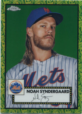 Noah Syndergaard 2021 Topps Chrome Platinum Anniversary Green Yellow 70th Refractor Card #428 83/99