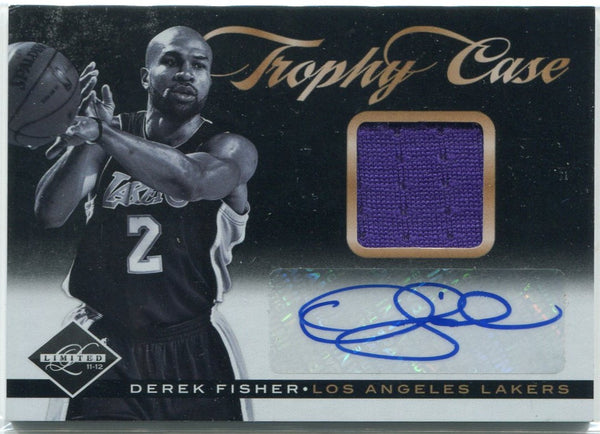 Derek Fisher 2011 - 2012 Panini Limited Trophy Case Jersey/Autographed Card #29 27/49