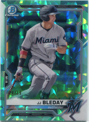 JJ Bleday 2021 Bowman Chrome Sapphire Aqua Refractor RC #BCP-200 28/99