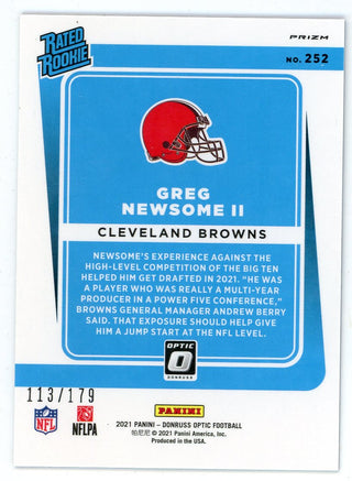 Greg Newsome 2021 Panini Donruss Optic Rated Rookie #252