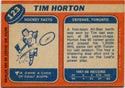 Tim Horton 1968 - 1969 Topps Card #123