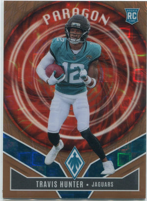 Travis Hunter 2025 Panini Phoenix Paragon Bronze Pandora Prizm RC #12 47/125