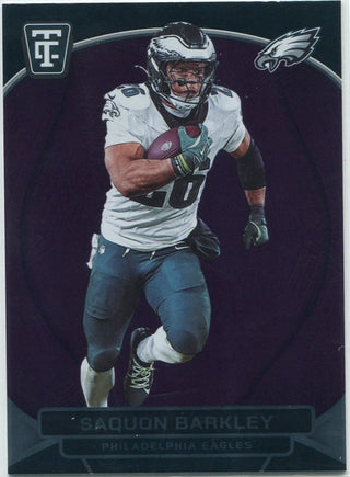 Saquon Barkley 2024 Panini Totally Certified Purple Mirror Parallel Card #73