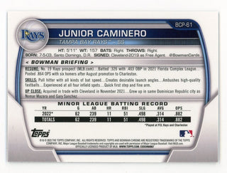 Junior Caminero 2023 Topps Silver 1st Bowmans Chrome #BCP-61 Card