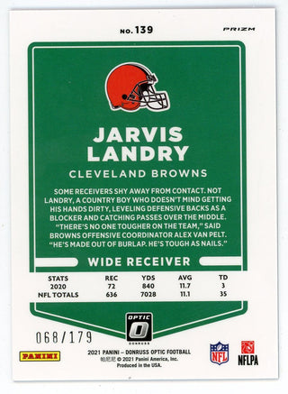 Jarvis Landry 2021 Panini Donruss Optic Blue Card #139