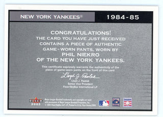 Phil Niekro 2003 Fleer Greats Cut of History Patch Relic