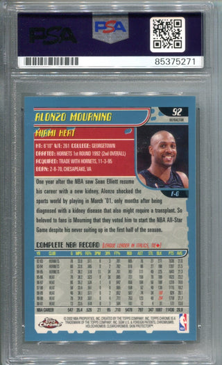 Alonzo Mourning 2002 Topps Chrome Aqua Refractor PSA Auto Auth Card