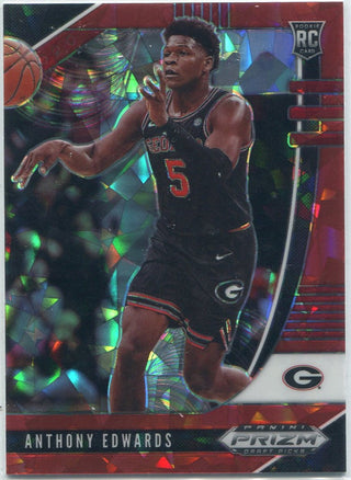 Anthony Edwards 2020 Panini Prizm Draft Picks Red Cracked Ice Prizm RC #41