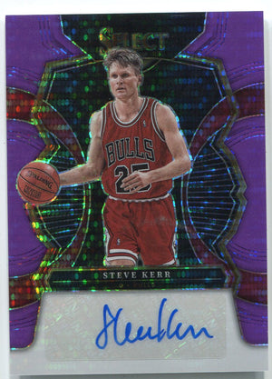 Steve Kerr Autographed 2022-23 Panini Select Signatures Purple Prizm Card /15
