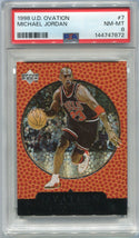 Michael Jordan 1998 - 1999 Upper Deck Ovation Card #7 PSA Graded 8