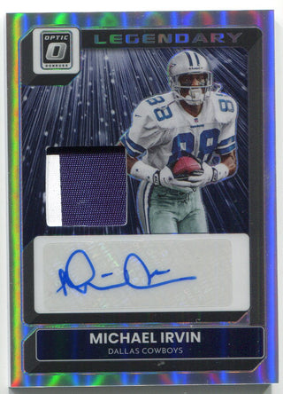 Michael Irvin Autographed 2022 Panini Donruss Optic Legendary Patch Relic Card /25