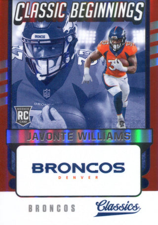 Javonte Williams 2021 Panini Classics Rookie Card