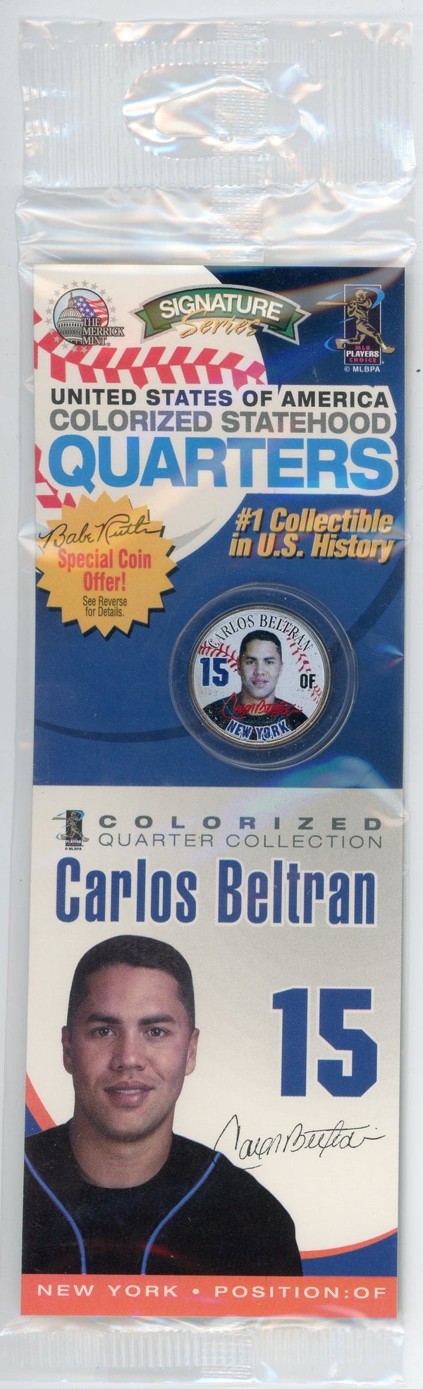 Carlos Beltran Colorized Statehood Quarter