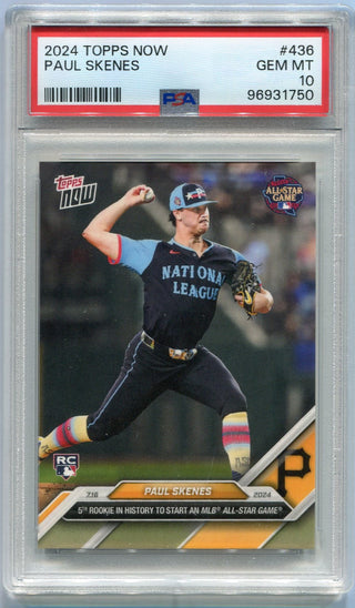 Paul Skenes 2024 Topps Now RC #436 PSA Graded 10
