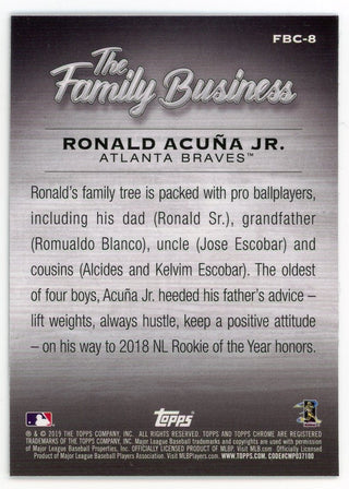 Ronald Acuna Jr. 2019 Topps Chrome The Family Business #FBC-8 Card