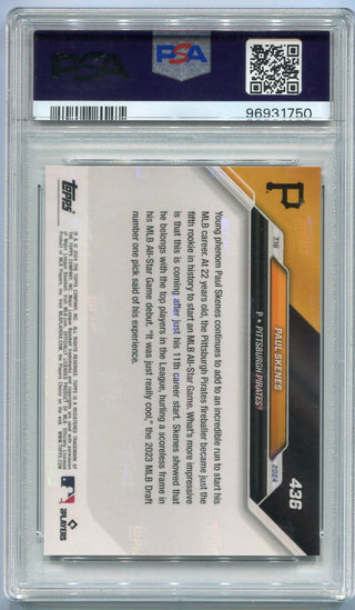 Paul Skenes 2024 Topps Now RC #436 PSA Graded 10