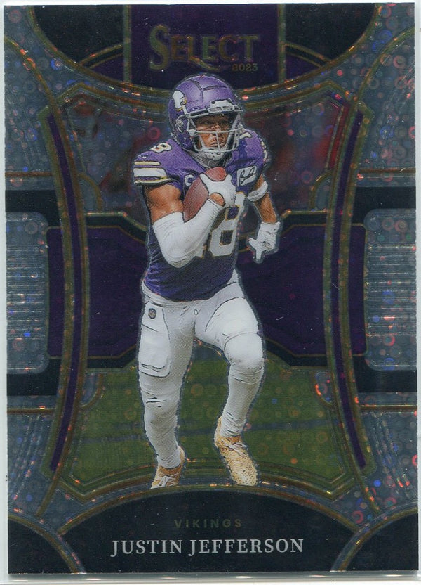 Justin Jefferson 2023 Panini Select Silver Disco Prizm Card #461