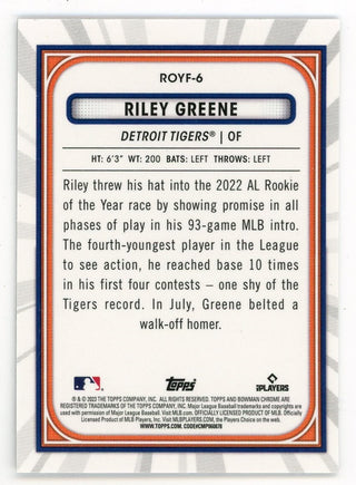 Riley Greene 2023 Topps Silver Chrome Rookie of the Year Favorites #ROYF-6 Card