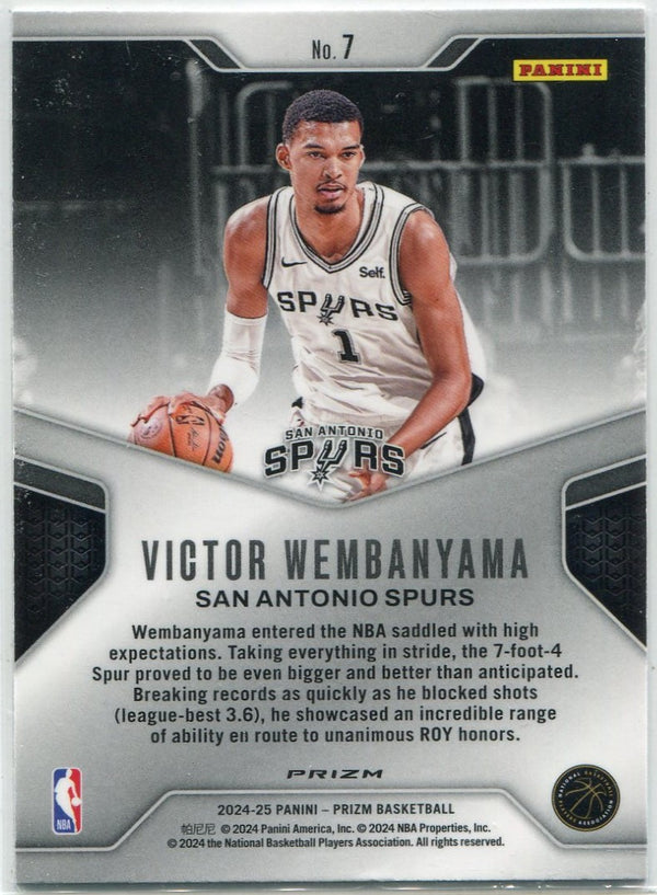 Victor Wembanyama 2024 - 2025 Panini Prizm Dominance Silver Prizm Card #7