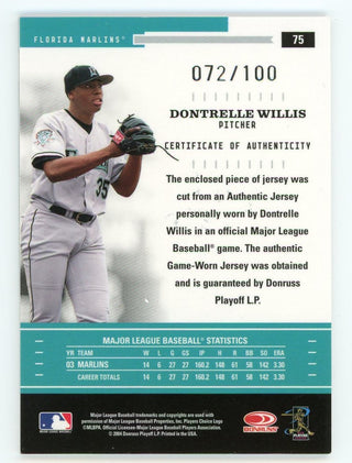 DONTRELLE WILLIS  Florida Marlins 2003 Home Majestic Throwback Baseball  Jersey