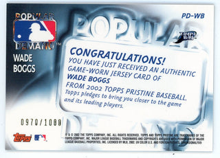 Wade Boggs 2002 Topps Popular Demand Patch Relic #PD-WB