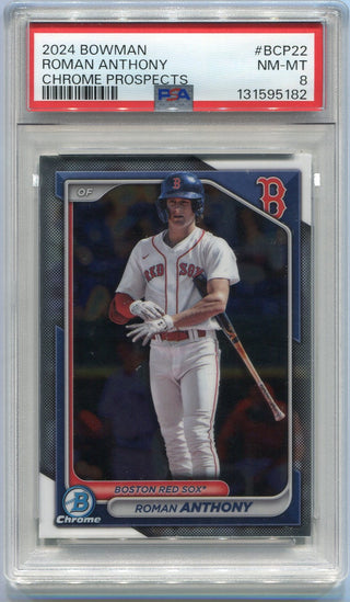 Roman Anthony 2024 Bowman Chrome Prospects Card #BCP-22 PSA Graded 8