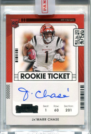Ja'Marr Chase 2021 Panini Contenders Rookie Ticket Autographed Card #105 Sealed