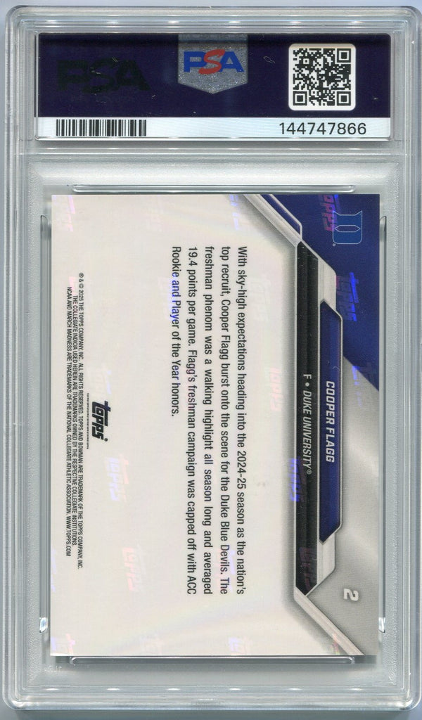 Cooper Flagg 2025 Bowman U Now March Madness Card #2 PSA Graded 9