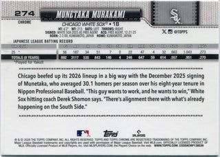 Munetaka Murakami 2026 Topps Chrome RC #274