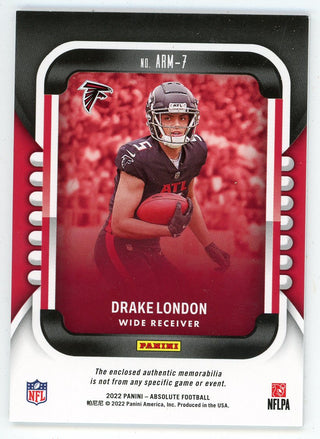 Drake London 2022 Panini Absolute Patch Relic Rookie Card #ARM-7