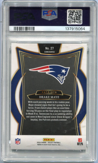 Drake Maye 2024 Panni Select RC #27 PSA Graded 8